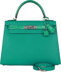 Hermes Kelly Sellier 28 Vert Verone Madame and Shiny Niloticus Crocodile Touch Palladium Hardware Hermes Kelly Sellier 28 Vert Verone Madame and Shiny Niloticus Crocodile Touch Palladium Hardware