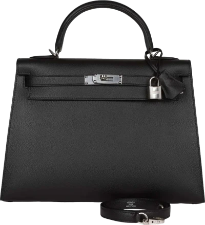 Hermes Kelly Sellier 32 Black Epsom Palladium Hardware Hermes Kelly Sellier 32 Black Epsom Palladium Hardware