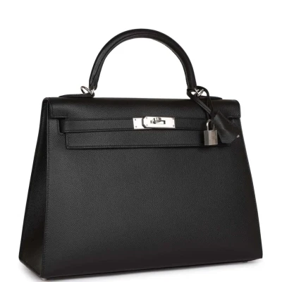 Hermes Kelly Sellier 32 Black Epsom Palladium Hardware Hermes Kelly Sellier 32 Black Epsom Palladium Hardware