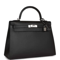 Hermes Kelly Sellier 32 Black Epsom Palladium Hardware Hermes Kelly Sellier 32 Black Epsom Palladium Hardware