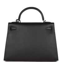 Hermes Kelly Sellier 32 Black Epsom Palladium Hardware Hermes Kelly Sellier 32 Black Epsom Palladium Hardware