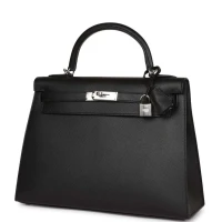 Hermes Kelly Sellier 32 Black Epsom Palladium Hardware Hermes Kelly Sellier 32 Black Epsom Palladium Hardware
