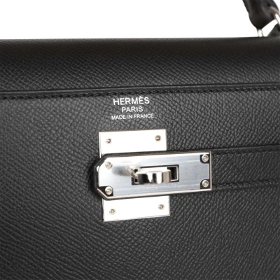 Hermes Kelly Sellier 32 Black Epsom Palladium Hardware Hermes Kelly Sellier 32 Black Epsom Palladium Hardware