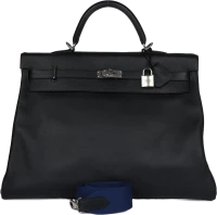 Hermes Kelly Voyage 50 Black Evercolor Palladium Hardware Hermes Kelly Voyage 50 Black Evercolor Palladium Hardware