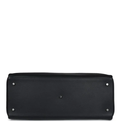Hermes Kelly Voyage 50 Black Evercolor Palladium Hardware Hermes Kelly Voyage 50 Black Evercolor Palladium Hardware