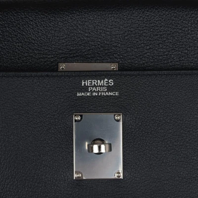Hermes Kelly Voyage 50 Black Evercolor Palladium Hardware Hermes Kelly Voyage 50 Black Evercolor Palladium Hardware