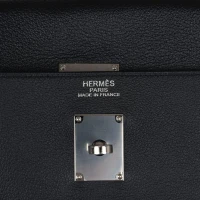 Hermes Kelly Voyage 50 Black Evercolor Palladium Hardware Hermes Kelly Voyage 50 Black Evercolor Palladium Hardware