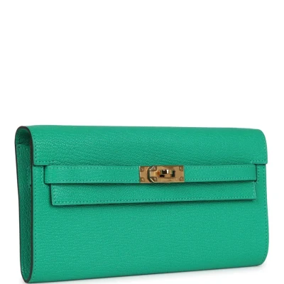 Hermes Kelly Wallet To Go Menthe Chevre Gold Hardware Hermes Kelly Wallet To Go Menthe Chevre Gold Hardware