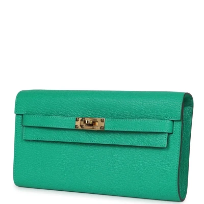 Hermes Kelly Wallet To Go Menthe Chevre Gold Hardware Hermes Kelly Wallet To Go Menthe Chevre Gold Hardware