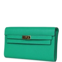 Hermes Kelly Wallet To Go Menthe Chevre Gold Hardware