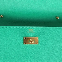 Hermes Kelly Wallet To Go Menthe Chevre Gold Hardware