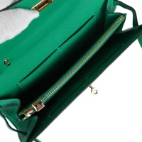 Hermes Kelly Wallet To Go Menthe Chevre Gold Hardware
