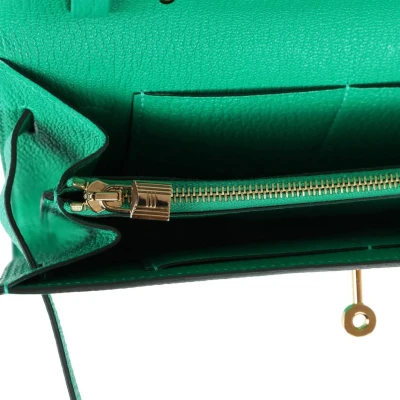 Hermes Kelly Wallet To Go Menthe Chevre Gold Hardware
