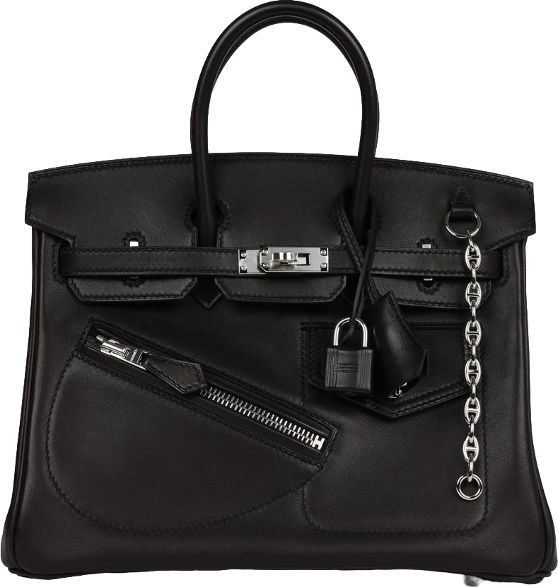 Hermes Limited Edition Birkin Rock 25 Black Volupto Palladium Hardware