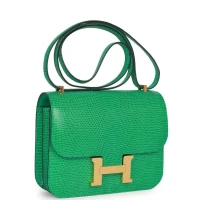 Hermes Mini Constance 18 Menthe Lizard Salvator Gold Hardware Hermes Mini Constance 18 Menthe Lizard Salvator Gold Hardware
