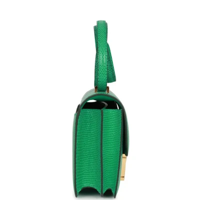 Hermes Mini Constance 18 Menthe Lizard Salvator Gold Hardware Hermes Mini Constance 18 Menthe Lizard Salvator Gold Hardware