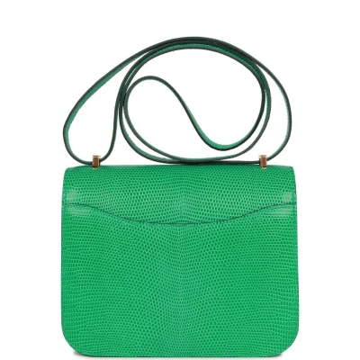 Hermes Mini Constance 18 Menthe Lizard Salvator Gold Hardware Hermes Mini Constance 18 Menthe Lizard Salvator Gold Hardware