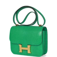 Hermes Mini Constance 18 Menthe Lizard Salvator Gold Hardware Hermes Mini Constance 18 Menthe Lizard Salvator Gold Hardware