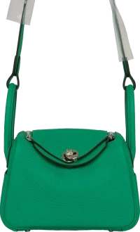 Hermes Mini Lindy Menthe Clemence Palladium Hardware Hermes Mini Lindy Menthe Clemence Palladium Hardware