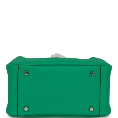 Hermes Mini Lindy Menthe Clemence Palladium Hardware Hermes Mini Lindy Menthe Clemence Palladium Hardware