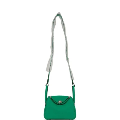 Hermes Mini Lindy Menthe Clemence Palladium Hardware Hermes Mini Lindy Menthe Clemence Palladium Hardware