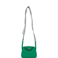 Hermes Mini Lindy Menthe Clemence Palladium Hardware Hermes Mini Lindy Menthe Clemence Palladium Hardware