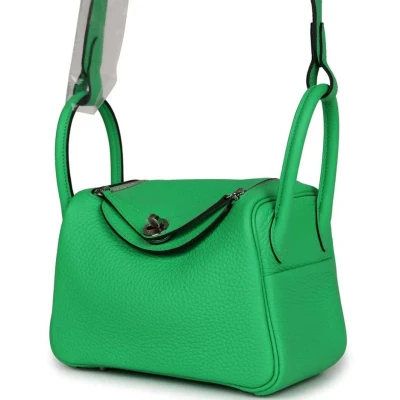 Hermes Mini Lindy Vert Comics Clemence Palladium Hardware Hermes Mini Lindy Vert Comics Clemence Palladium Hardware