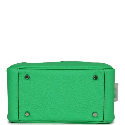 Hermes Mini Lindy Vert Comics Clemence Palladium Hardware Hermes Mini Lindy Vert Comics Clemence Palladium Hardware