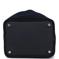 Hermes Picotin Cargo 18 Caban Swift and Black Toile Canvas Palladium Hardware