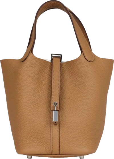 Hermes Picotin Lock 18 Biscuit Clemence Palladium Hardware Hermes Picotin Lock 18 Biscuit Clemence Palladium Hardware