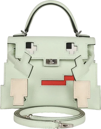 Hermes "Quelle Idolle" Picto Kelly Doll Vert Fizz Epsom Palladium Hardware Hermes "Quelle Idolle" Picto Kelly Doll Vert Fizz Epsom Palladium Hardware