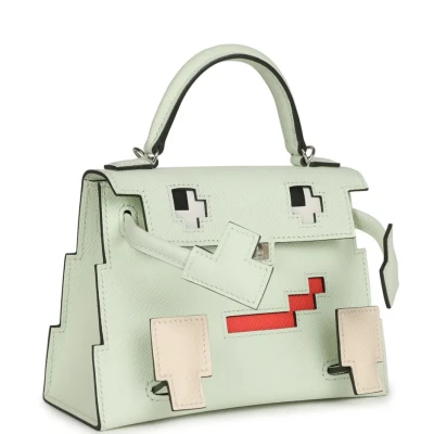 Hermes "Quelle Idolle" Picto Kelly Doll Vert Fizz Epsom Palladium Hardware Hermes "Quelle Idolle" Picto Kelly Doll Vert Fizz Epsom Palladium Hardware