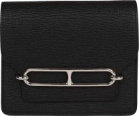 Hermes Roulis Slim Wallet Black Chevre Mysore Palladium Hardware Hermes Roulis Slim Wallet Black Chevre Mysore Palladium Hardware