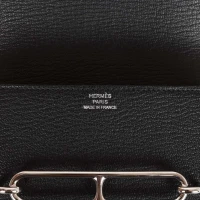 Hermes Roulis Slim Wallet Black Chevre Mysore Palladium Hardware Hermes Roulis Slim Wallet Black Chevre Mysore Palladium Hardware