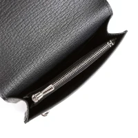 Hermes Roulis Slim Wallet Black Chevre Mysore Palladium Hardware Hermes Roulis Slim Wallet Black Chevre Mysore Palladium Hardware