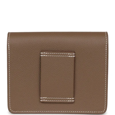 Hermes Roulis Slim Wallet Etoupe Evercolor Gold Hardware