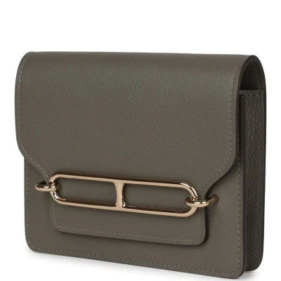 Hermes Roulis Slim Wallet Gris Meyer Evercolor Permabrass Hardware Hermes Roulis Slim Wallet Gris Meyer Evercolor Permabrass Hardware