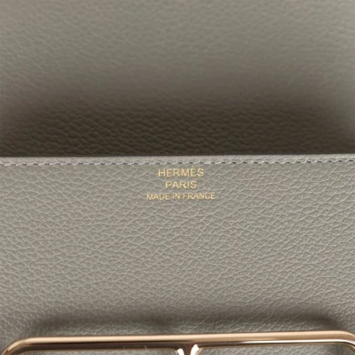 Hermes Roulis Slim Wallet Gris Meyer Evercolor Permabrass Hardware Hermes Roulis Slim Wallet Gris Meyer Evercolor Permabrass Hardware