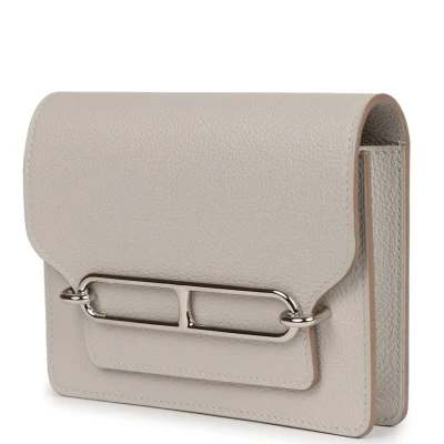 Hermes Roulis Slim Wallet Gris Perle Evercolor Palladium Hardware