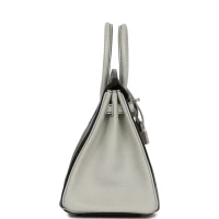 Hermes Special Order (HSS) Birkin 25 Black and Gris Perle Chèvre Brushed Palladium Hardware Hermes Special Order (HSS) Birkin 25 Black and Gris Perle Chèvre Brushed Palladium Hardware
