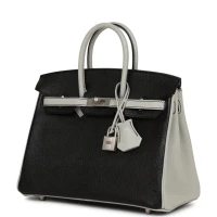 Hermes Special Order (HSS) Birkin 25 Black and Gris Perle Chèvre Brushed Palladium Hardware Hermes Special Order (HSS) Birkin 25 Black and Gris Perle Chèvre Brushed Palladium Hardware