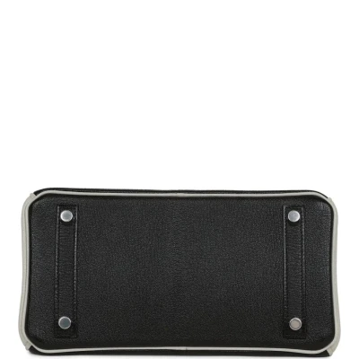 Hermes Special Order (HSS) Birkin 25 Black and Gris Perle Chèvre Brushed Palladium Hardware Hermes Special Order (HSS) Birkin 25 Black and Gris Perle Chèvre Brushed Palladium Hardware