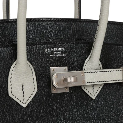 Hermes Special Order (HSS) Birkin 25 Black and Gris Perle Chèvre Brushed Palladium Hardware Hermes Special Order (HSS) Birkin 25 Black and Gris Perle Chèvre Brushed Palladium Hardware