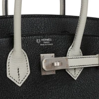 Hermes Special Order (HSS) Birkin 25 Black and Gris Perle Chèvre Brushed Palladium Hardware Hermes Special Order (HSS) Birkin 25 Black and Gris Perle Chèvre Brushed Palladium Hardware