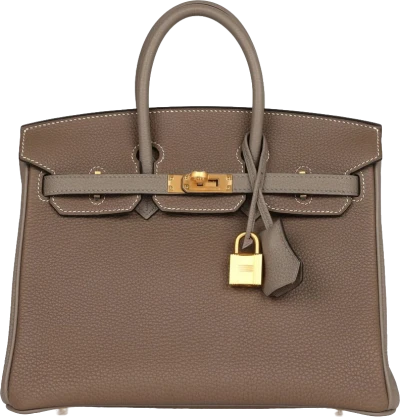 Hermes Special Order (HSS) Birkin 25 Etoupe and Etain Togo Brushed Gold Hardware Hermes Special Order (HSS) Birkin 25 Etoupe and Etain Togo Brushed Gold Hardware