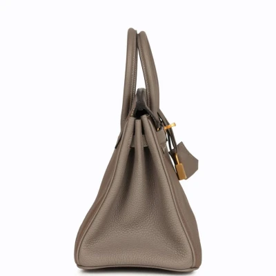 Hermes Special Order (HSS) Birkin 25 Etoupe and Etain Togo Brushed Gold Hardware Hermes Special Order (HSS) Birkin 25 Etoupe and Etain Togo Brushed Gold Hardware