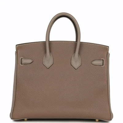 Hermes Special Order (HSS) Birkin 25 Etoupe and Etain Togo Brushed Gold Hardware Hermes Special Order (HSS) Birkin 25 Etoupe and Etain Togo Brushed Gold Hardware