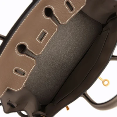 Hermes Special Order (HSS) Birkin 25 Etoupe and Etain Togo Brushed Gold Hardware Hermes Special Order (HSS) Birkin 25 Etoupe and Etain Togo Brushed Gold Hardware