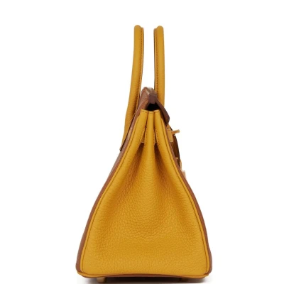 Hermes Special Order (HSS) Birkin 25 Gold and Jaune Ambre Togo Brushed Gold Hardware Hermes Special Order (HSS) Birkin 25 Gold and Jaune Ambre Togo Brushed Gold Hardware