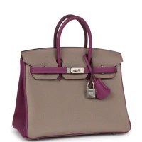 Hermes Special Order (HSS) Birkin 25 Gris Asphalte and Anenome Togo Brushed Palladium Hardware Hermes Special Order (HSS) Birkin 25 Gris Asphalte and Anenome Togo Brushed Palladium Hardware